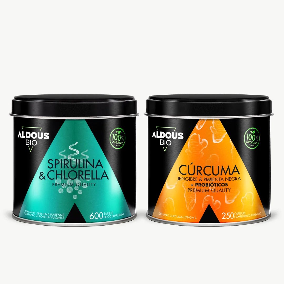 Pack Mix de Espirulina y Chlorella Ecológica + Cúrcuma Ecológica - Aldous - ES
