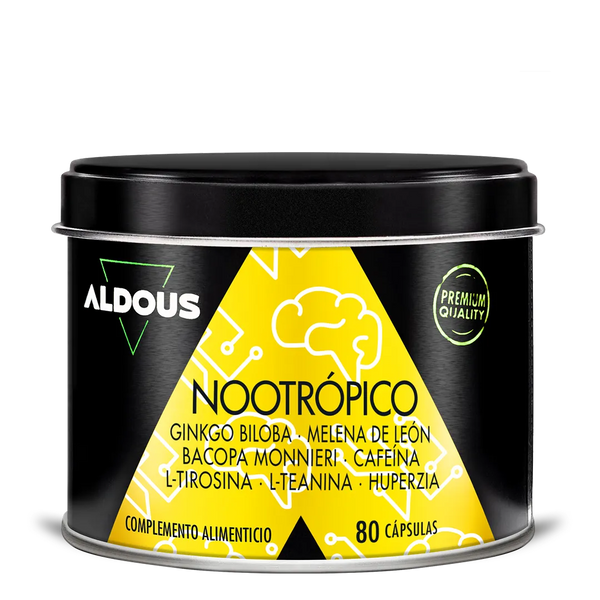 Nootrópico con Ginkgo Biloba, Melena de León, Cafeína, Bacopa, Tirosina, Tean...