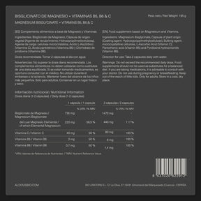 Bisglicinato de Magnesio con Vitamina B5, B6 y C