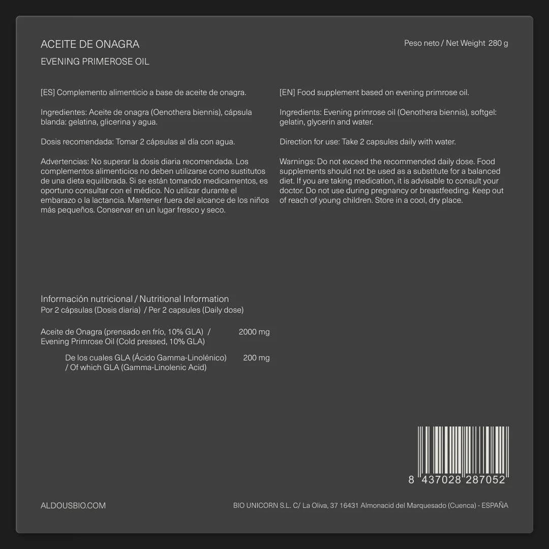 Aceite de Onagra - Aldous - ES