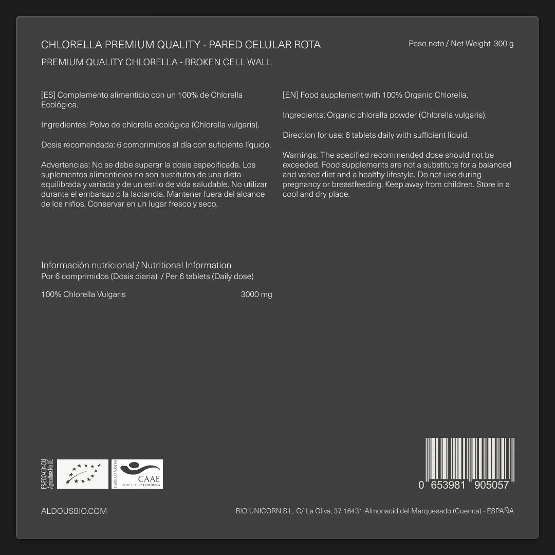 Chlorella Ecológica - Aldous - ES