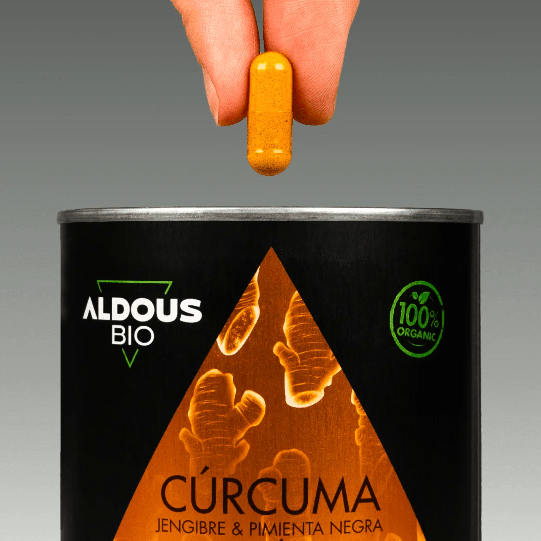 Cúrcuma Ecológica con Jengibre, Pimienta Negra y Probióticos - Aldous - ES