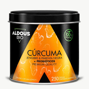 Cúrcuma Ecológica con Jengibre, Pimienta Negra y Probióticos - Aldous - ES