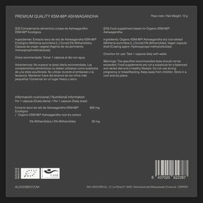 Extracto de Raíz de Ashwagandha KSM - 66 ® Ecológico - Aldous - ES