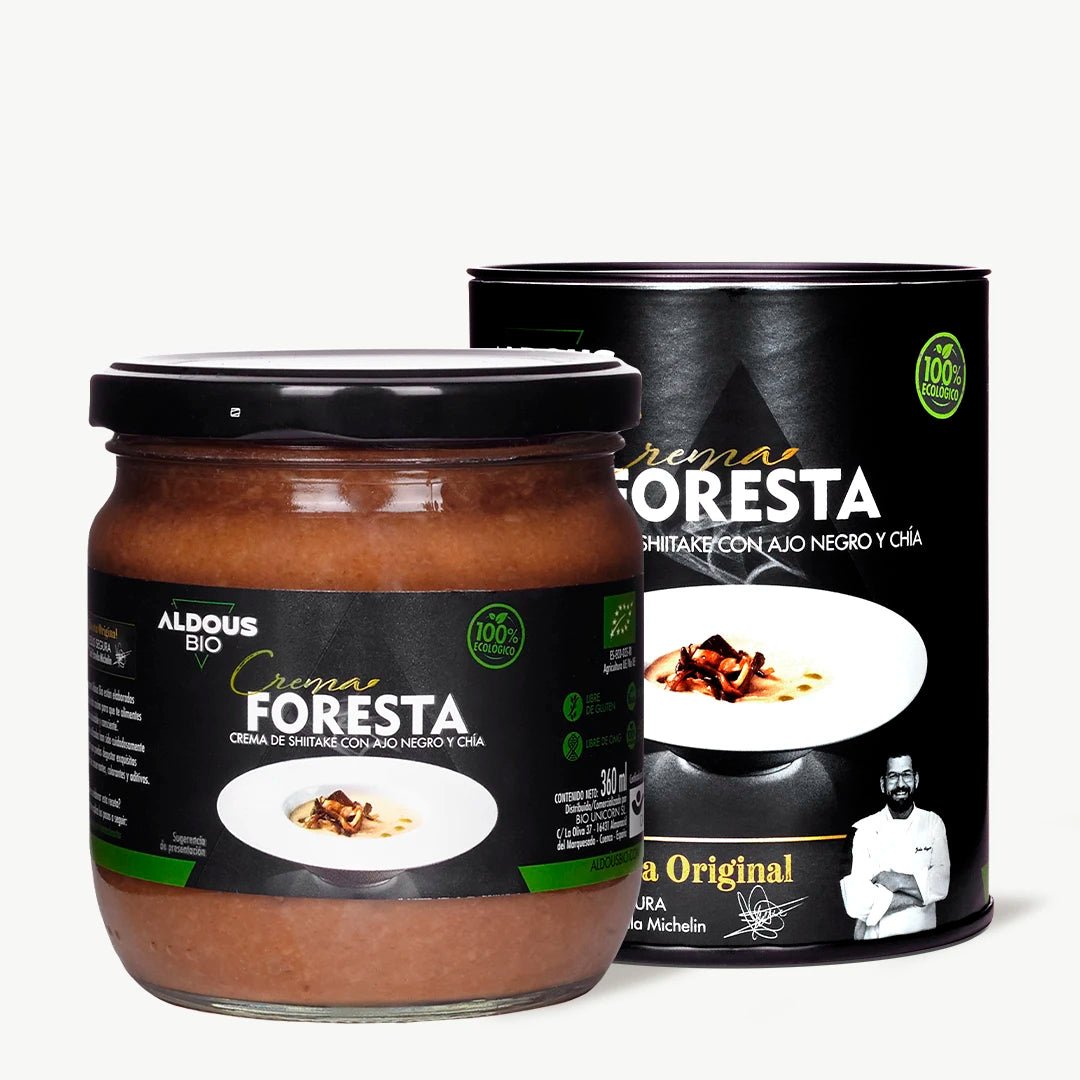 Foresta: Crema Gourmet de Shiitake con Ajo Negro y Chía (360 ml) - Aldous Bio