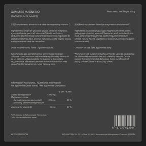 Magnesio en gominolas - Aldous - ES