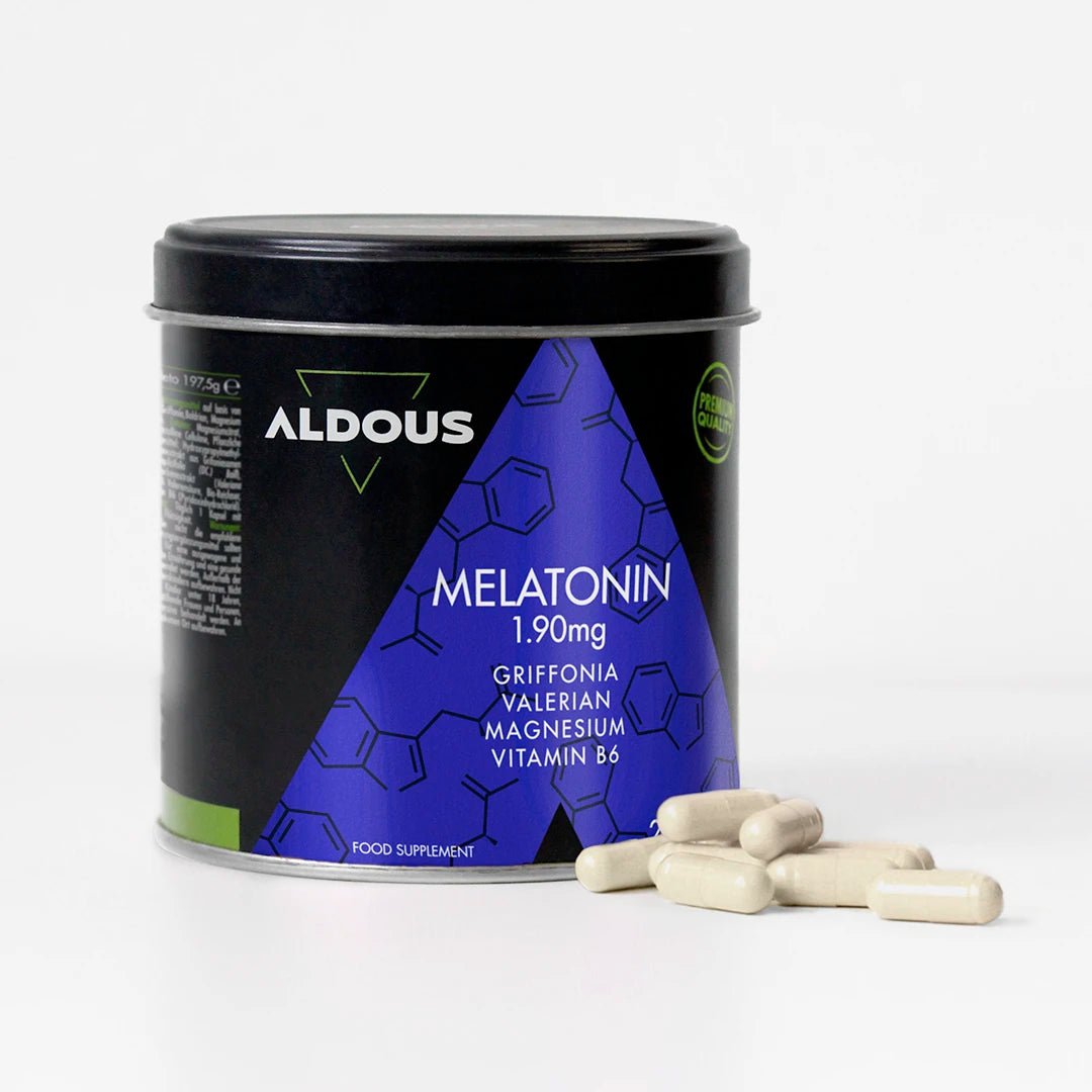 Melatonina con Magnesio, Griffonia, Valeriana y Vitamina B6 - Aldous Bio