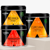 Pack Ashwagandha KSM - 66 ® Ecológica + Cúrcuma Ecológica + Maca Ecológica - Aldous Bio