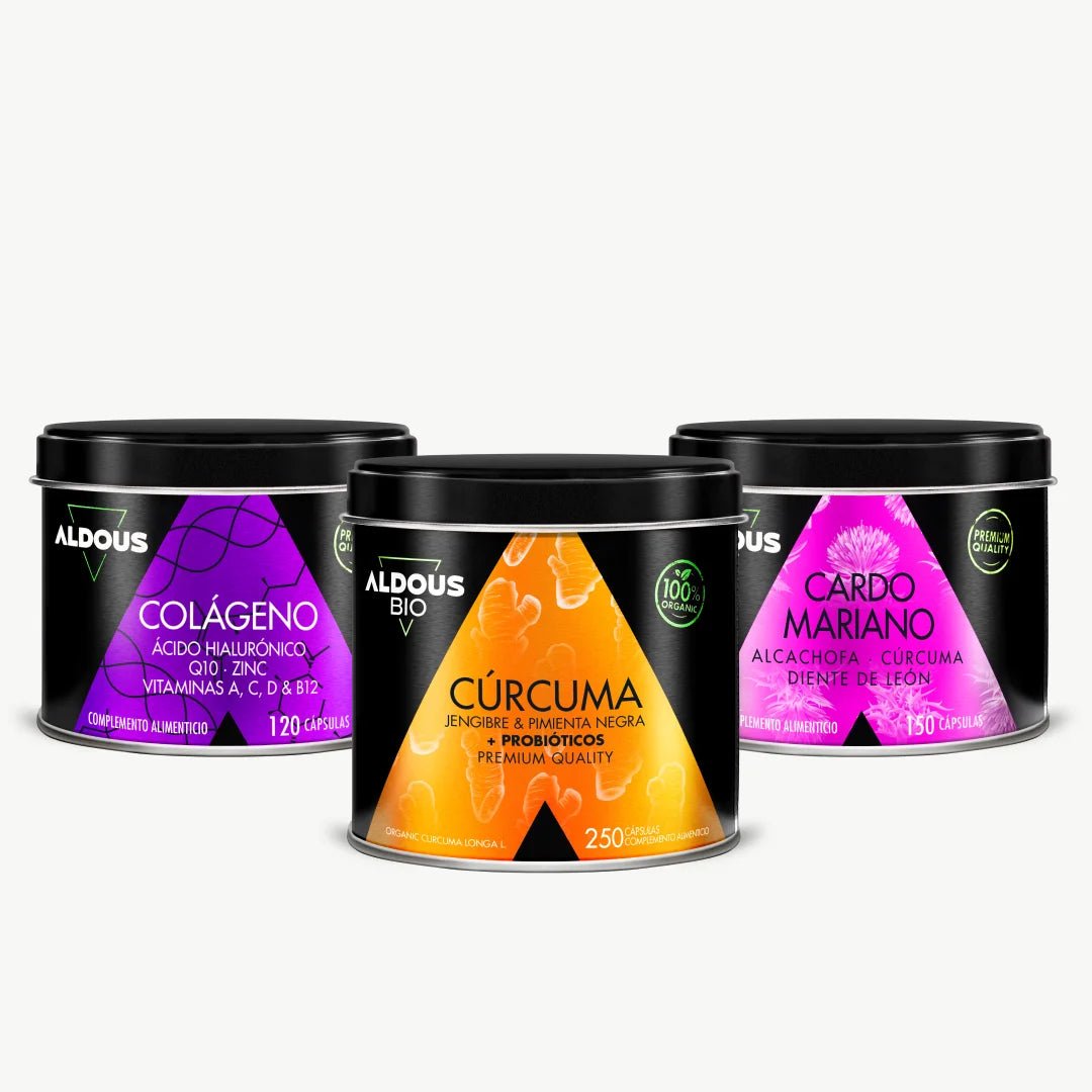 Pack Cúrcuma Ecológica + Colágeno Hidrolizado + Cardo Mariano - Aldous - ES