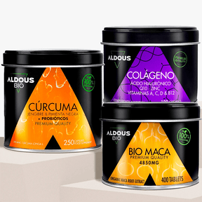 Pack Cúrcuma Ecológica + Maca Ecológica + Colágeno Hidrolizado - Aldous Bio