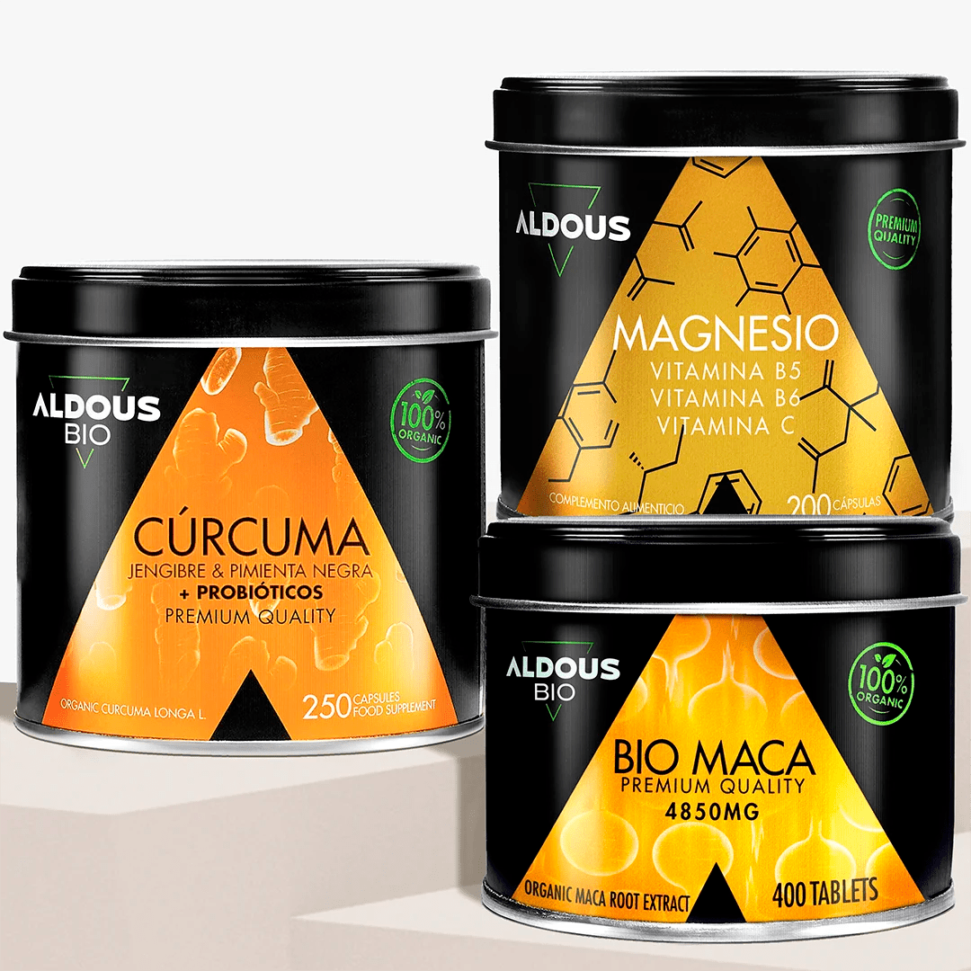 Pack Cúrcuma Ecológica + Maca Ecológica + Magnesio - Aldous Bio