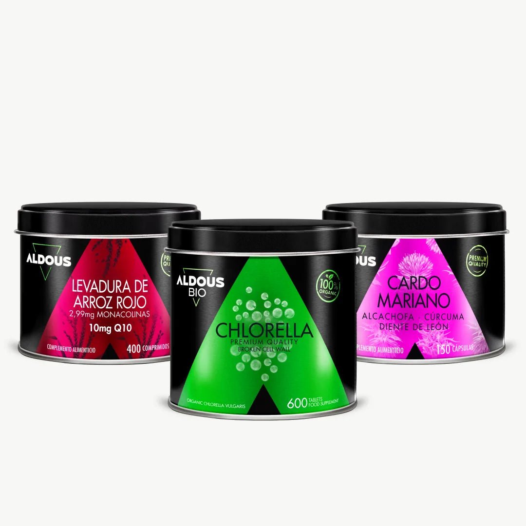 Pack Levadura de Arroz Rojo + Cardo Mariano + Chlorella Ecológica - Aldous - ES