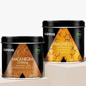 Pack Maca negra + Magnesio con Vitamina C, B5 y B6 - Aldous Bio