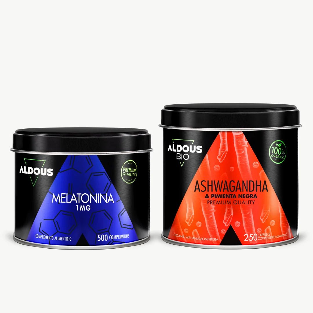 Pack Melatonina Pura + Ashwagandha con Pimienta Negra - Aldous - ES