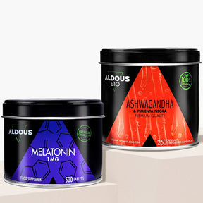 Pack Melatonina Pura + Ashwagandha con Pimienta Negra - Aldous Bio