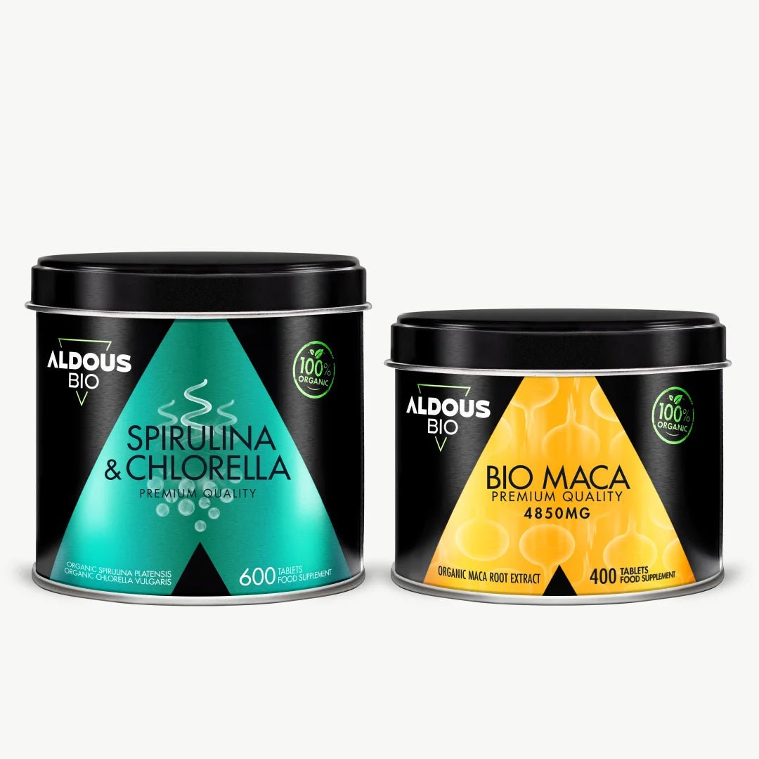 Pack Mix de Espirulina y Chlorella Ecológica + Extracto de Maca Ecológico - Aldous - ES