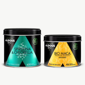 Pack Mix de Espirulina y Chlorella Ecológica + Extracto de Maca Ecológico - Aldous - ES