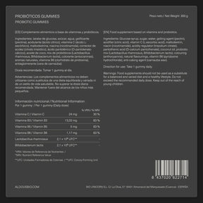Probióticos con Vitaminas en gominolas - Aldous - ES