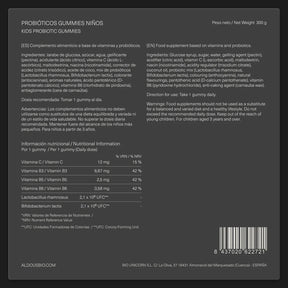 Probióticos con Vitaminas para niños en gominolas - Aldous - ES