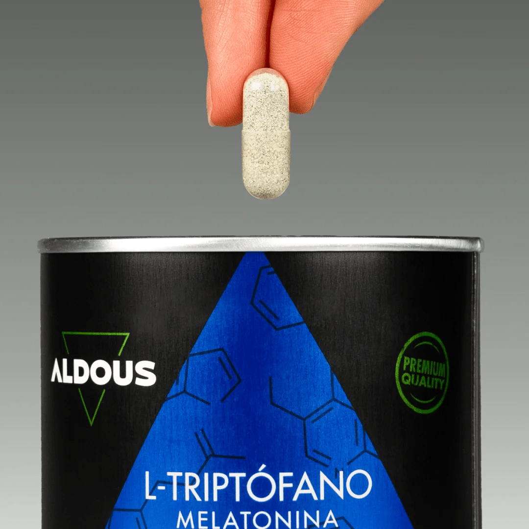 Triptófano con Melatonina, Magnesio, Espirulina y Vitaminas - Aldous - ES