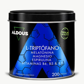 Triptófano con Melatonina, Magnesio, Espirulina y Vitaminas - Aldous - ES