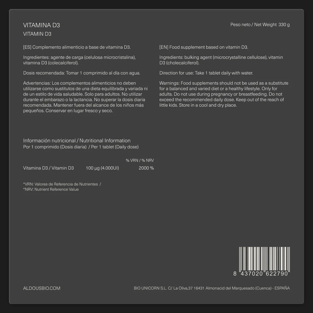 Vitamina D3 - Aldous - ES