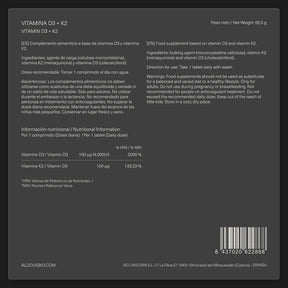 Vitamina D3 + K2 - Aldous - ES